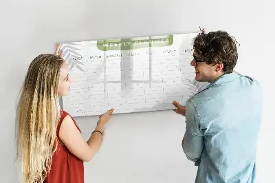 Tableau magnétique pour planning hebdomadaire avec espace pour dessiner