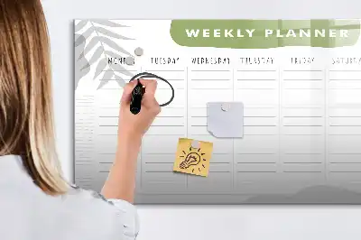 Tableau magnétique pour planning hebdomadaire avec espace pour dessiner