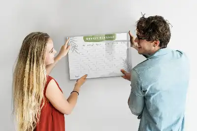 Tableau magnétique pour planning hebdomadaire avec espace pour dessiner