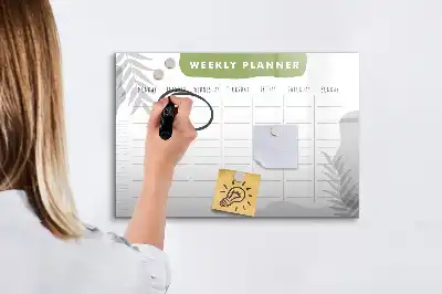 Tableau magnétique pour planning hebdomadaire avec espace pour dessiner