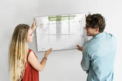Tableau magnétique pour planning hebdomadaire avec espace pour dessiner