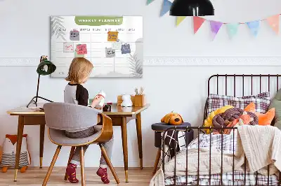 Tableau magnétique pour planning hebdomadaire avec espace pour dessiner