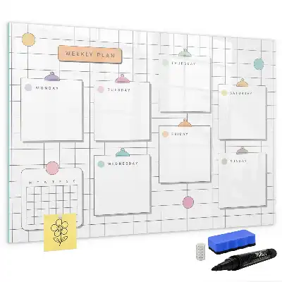 Tableau magnétique pour dessiner planning de la semaine
