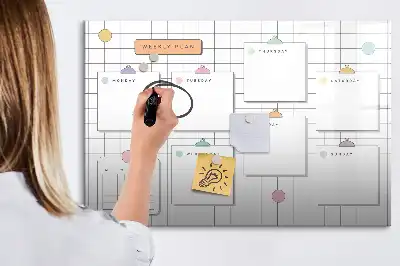 Tableau magnétique pour dessiner planning de la semaine