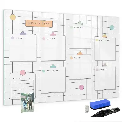 Tableau magnétique pour dessiner planning de la semaine