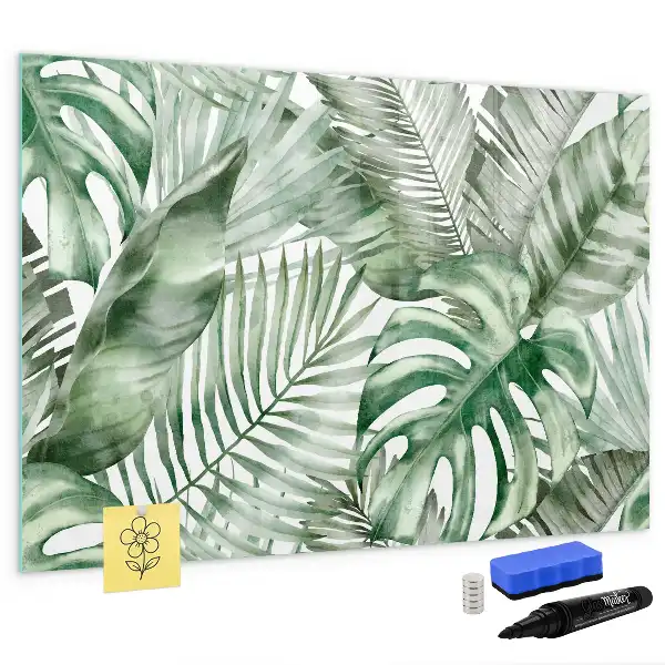 Tableau magnétique à dessiner motif feuilles de plantes