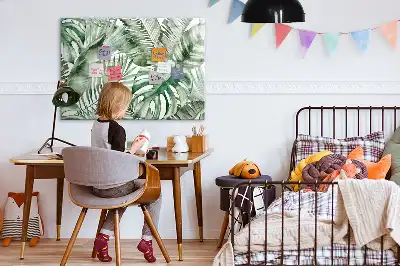 Tableau magnétique à dessiner motif feuilles de plantes