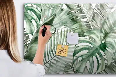 Tableau magnétique à dessiner motif feuilles de plantes