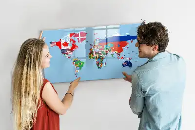 Tableau magnétique pour dessiner carte avec drapeaux