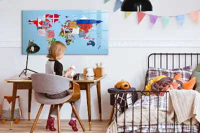 Tableau magnétique pour dessiner carte avec drapeaux