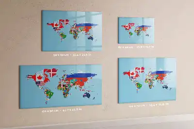 Tableau magnétique pour dessiner carte avec drapeaux
