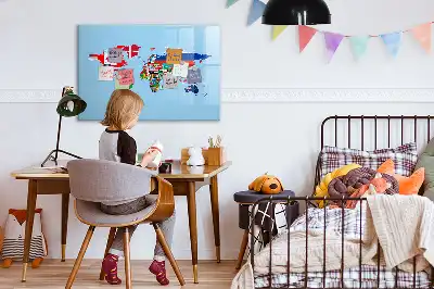 Tableau magnétique pour dessiner carte avec drapeaux