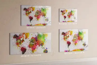 Tableau magnétique à dessiner carte du monde en aquarelle
