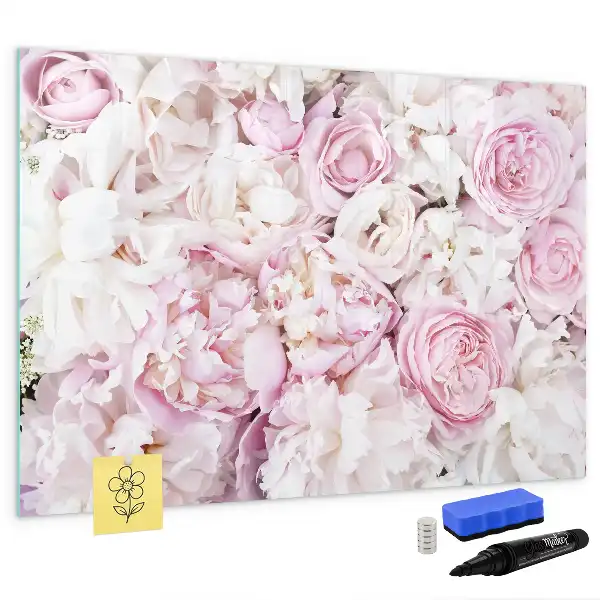 Tableau magnétique pour dessiner avec motif de fleurs décoratives
