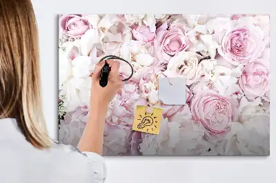 Tableau magnétique pour dessiner avec motif de fleurs décoratives