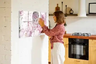 Tableau magnétique pour dessiner avec motif de fleurs décoratives