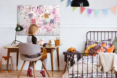 Tableau magnétique pour dessiner avec motif de fleurs décoratives