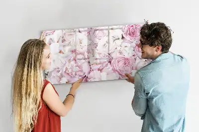 Tableau magnétique pour dessiner avec motif de fleurs décoratives