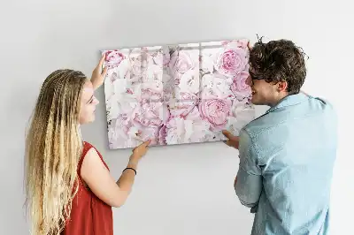 Tableau magnétique pour dessiner avec motif de fleurs décoratives