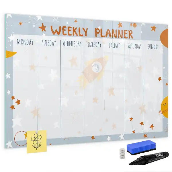 Tableau magnétique à dessiner planificateur de la semaine