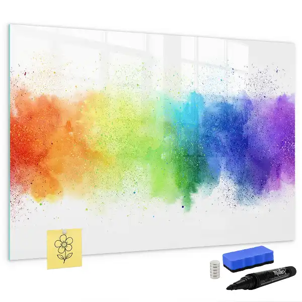 Tableau magnétique pour dessiner motif arc-en-ciel abstrait