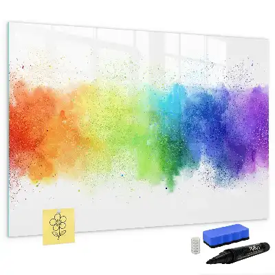 Tableau magnétique pour dessiner motif arc-en-ciel abstrait
