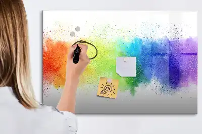 Tableau magnétique pour dessiner motif arc-en-ciel abstrait