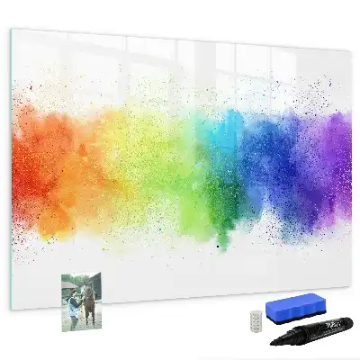 Tableau magnétique pour dessiner motif arc-en-ciel abstrait