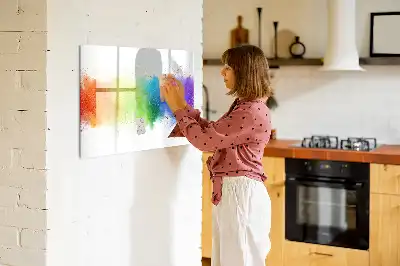 Tableau magnétique pour dessiner motif arc-en-ciel abstrait