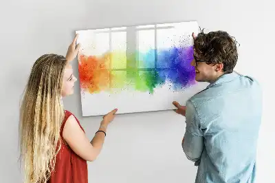 Tableau magnétique pour dessiner motif arc-en-ciel abstrait