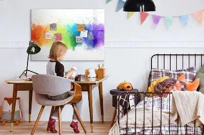 Tableau magnétique pour dessiner motif arc-en-ciel abstrait