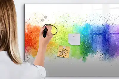 Tableau magnétique pour dessiner motif arc-en-ciel abstrait
