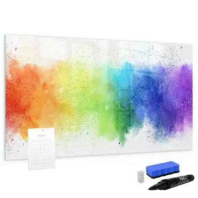 Tableau magnétique pour dessiner motif arc-en-ciel abstrait