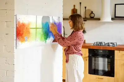 Tableau magnétique pour dessiner motif arc-en-ciel abstrait