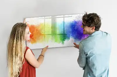 Tableau magnétique pour dessiner motif arc-en-ciel abstrait