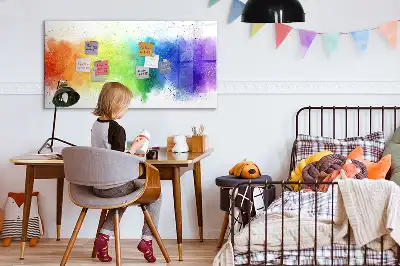 Tableau magnétique pour dessiner motif arc-en-ciel abstrait