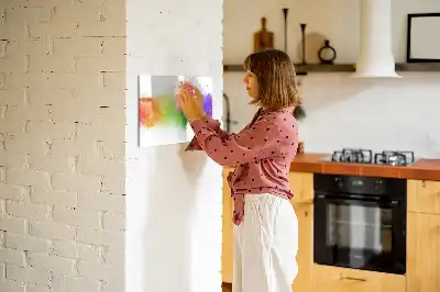 Tableau magnétique pour dessiner motif arc-en-ciel abstrait
