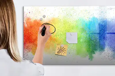 Tableau magnétique pour dessiner motif arc-en-ciel abstrait