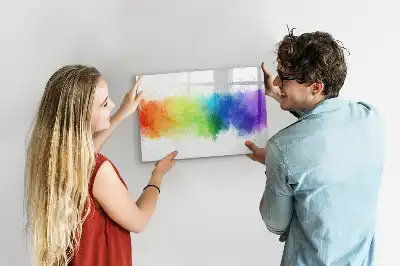 Tableau magnétique pour dessiner motif arc-en-ciel abstrait