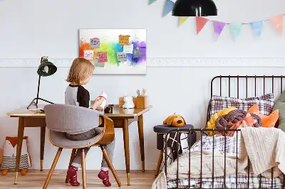 Tableau magnétique pour dessiner motif arc-en-ciel abstrait