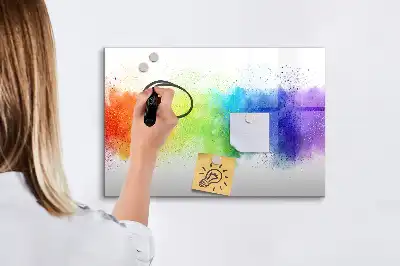 Tableau magnétique pour dessiner motif arc-en-ciel abstrait