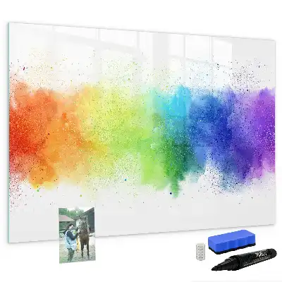 Tableau magnétique pour dessiner motif arc-en-ciel abstrait