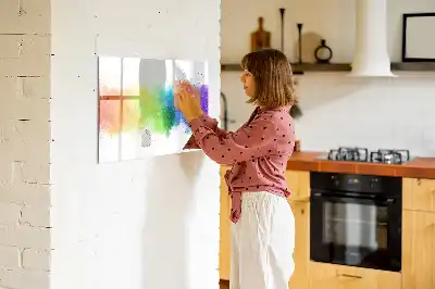 Tableau magnétique pour dessiner motif arc-en-ciel abstrait