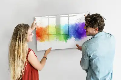 Tableau magnétique pour dessiner motif arc-en-ciel abstrait