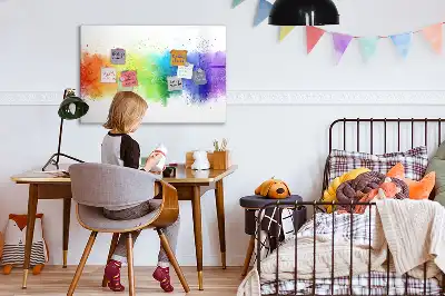 Tableau magnétique pour dessiner motif arc-en-ciel abstrait