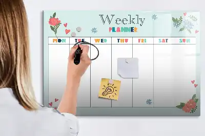 Planificateur hebdomadaire tableau magnétique à dessiner