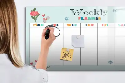 Planificateur hebdomadaire tableau magnétique à dessiner
