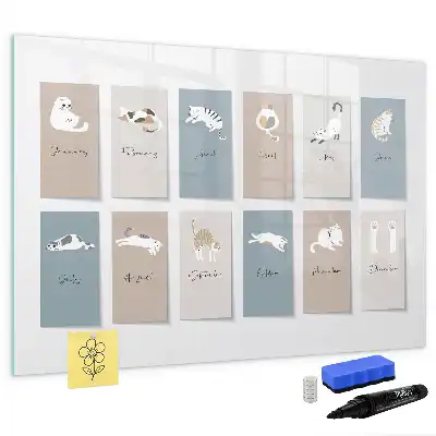 Tableau magnétique à dessiner avec motifs de chats