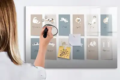 Tableau magnétique à dessiner avec motifs de chats