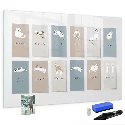 Tableau magnétique à dessiner avec motifs de chats